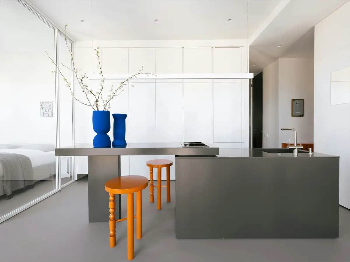 Minimalist kitchen with premium appliances — furnished apartment Gurugram